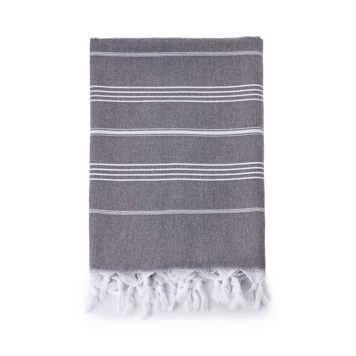 Mijolnir Toalla de Playa Fouta Antracita y Blanco